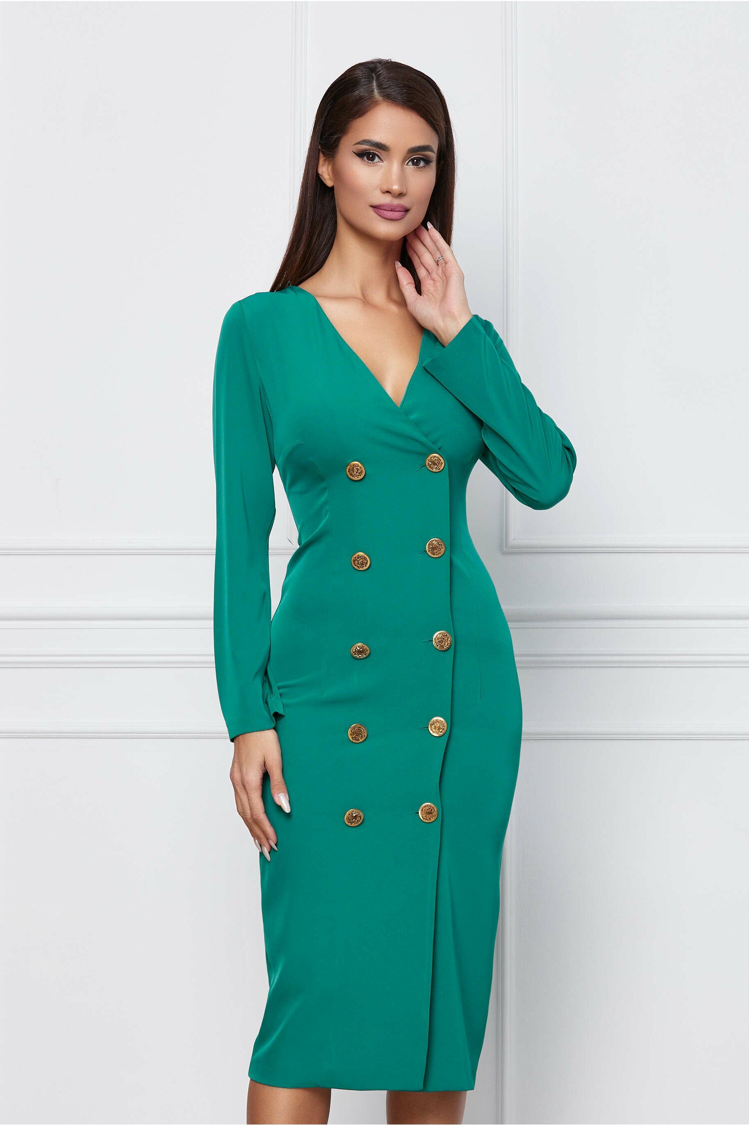 Rochie Dy Fashion verde tip sacou