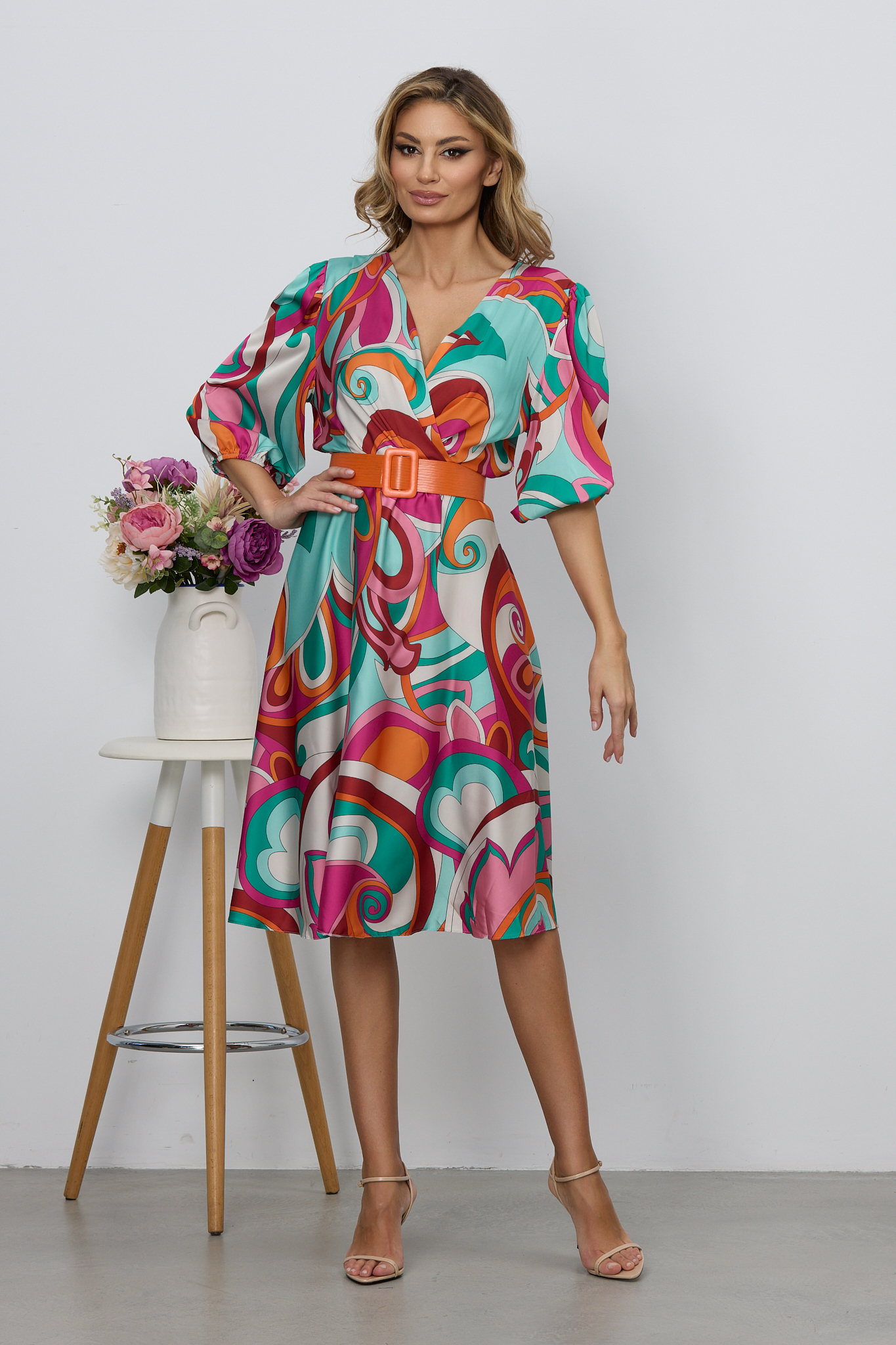 Rochie Glenda Roz Multi