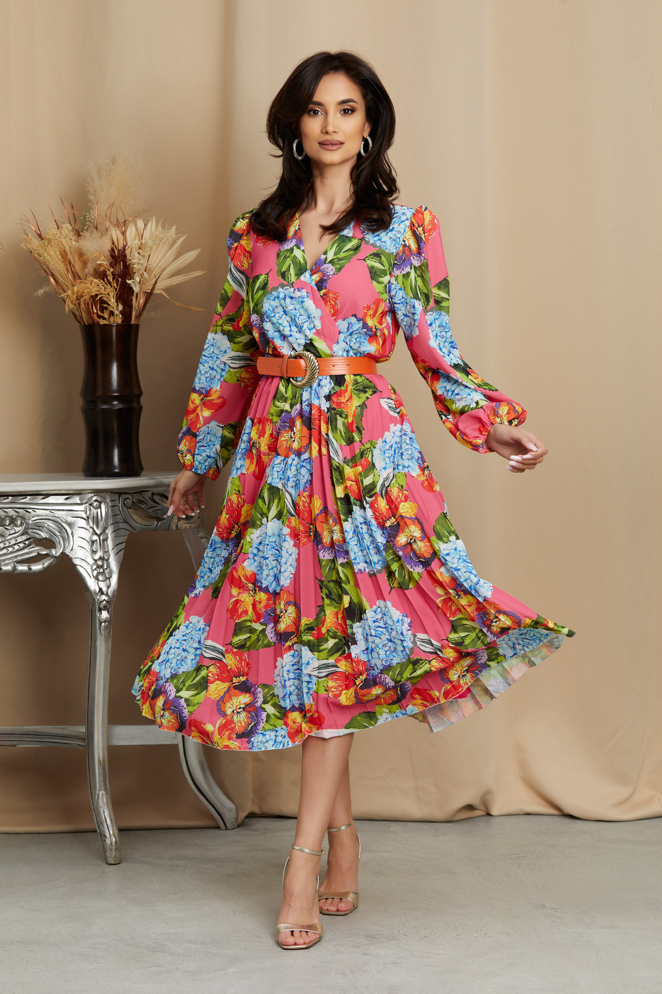 Rochie Malina Roz Multicolora