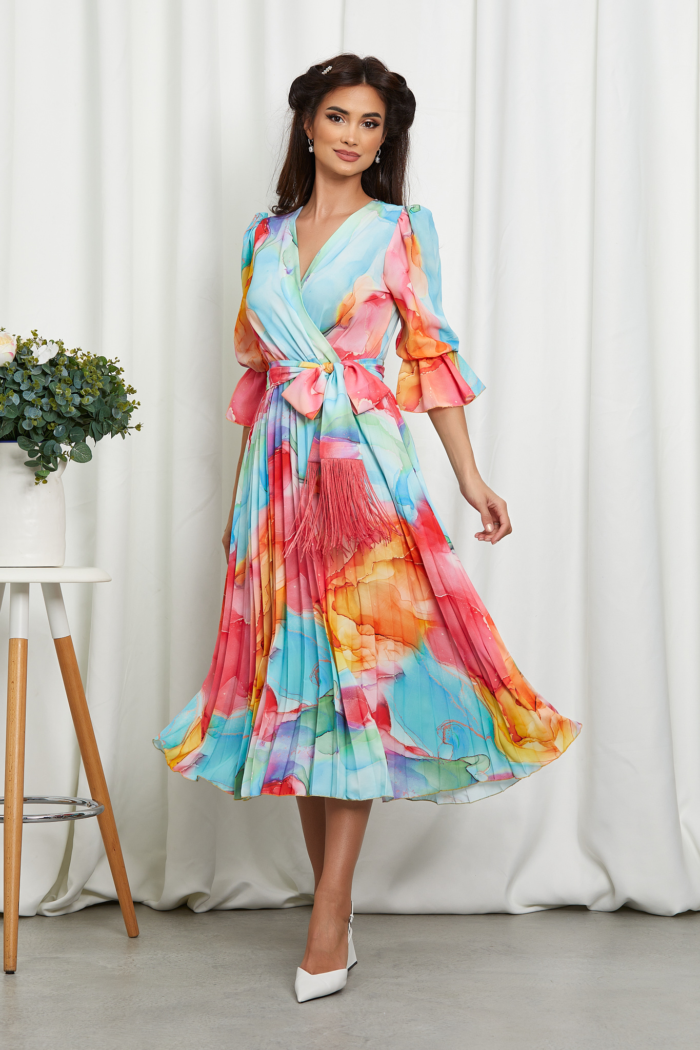 Rochie Zenaida Pastel Multi