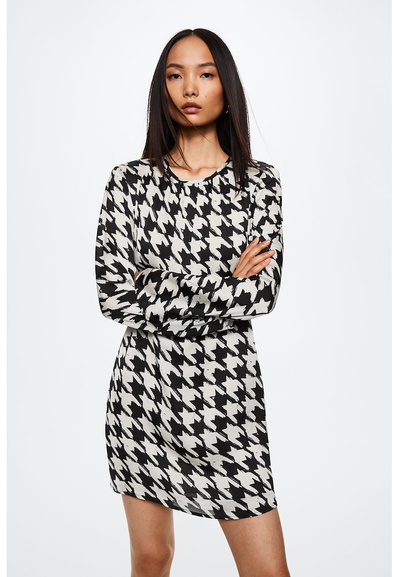 Rochie mini cu imprimeu houndstooth Nicely