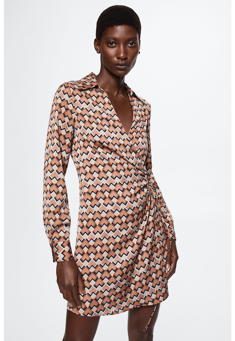 Rochie mini petrecuta cu model geometric Leonarda