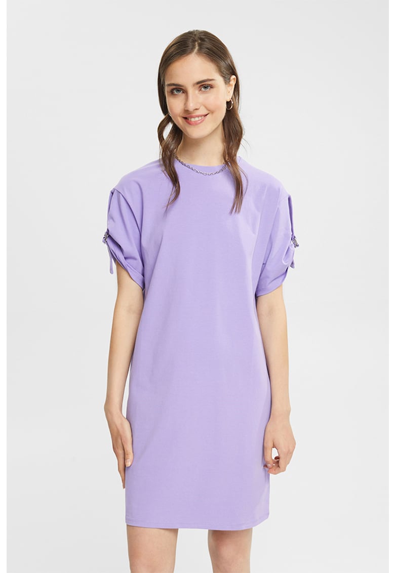 Rochie-tricou cu bretele cu catarame decorative