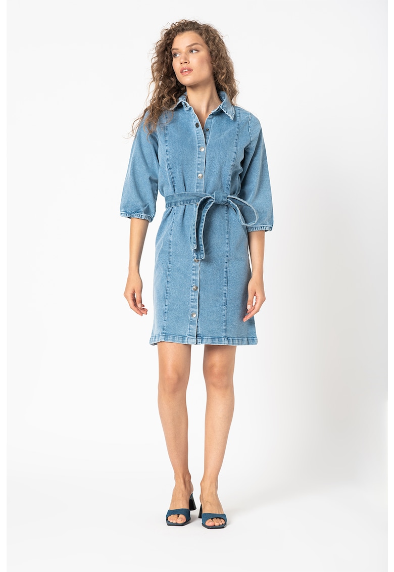 Rochie din denim cu maneci bufante Oline