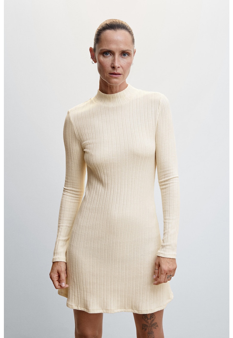 Rochie cu striatii si guler scurt Lemon