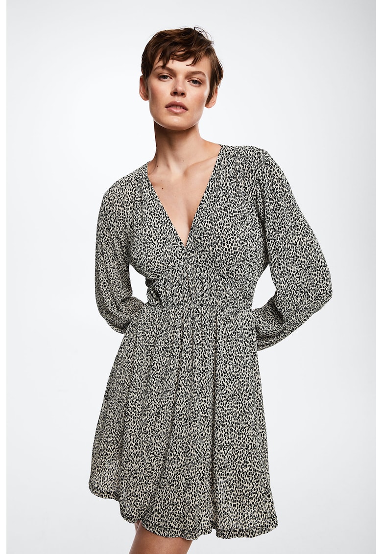 Rochie mini evazata cu decolteu in V Lacasa