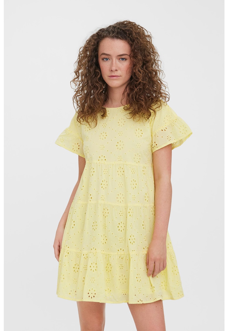 Rochie mini stratificata cu design perforat