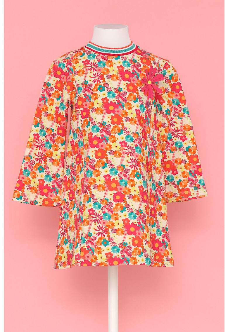 Rochie din amestec de bumbac cu imprimeu