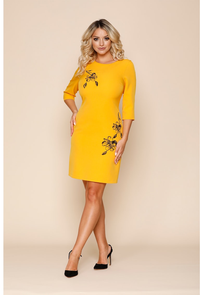 Rochie mini cu broderie florala