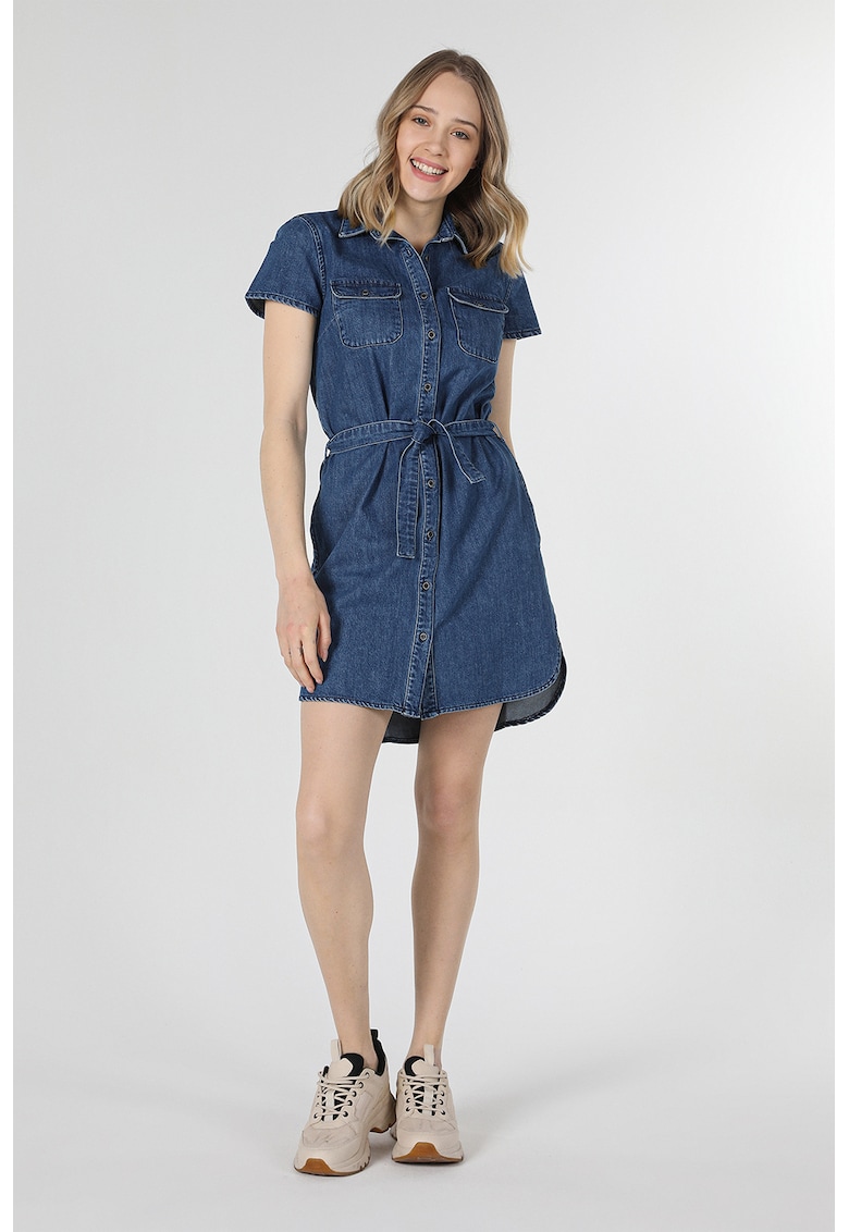 Rochie mini evazata din denim