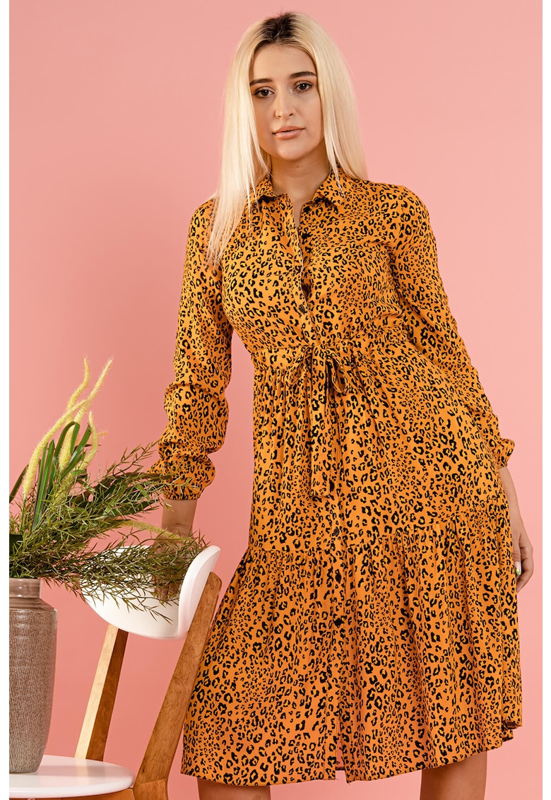 Rochie midi cu animal print Miriam