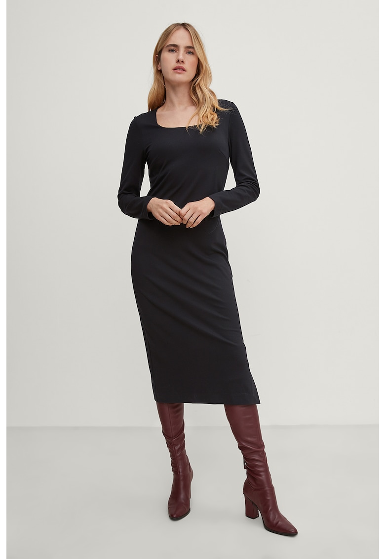 Rochie midi cu decolteu patrat
