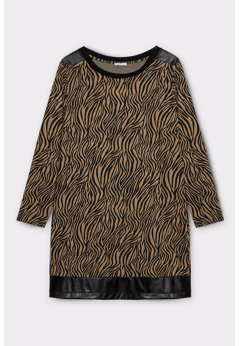 Rochie cu croiala dreapta si animal print