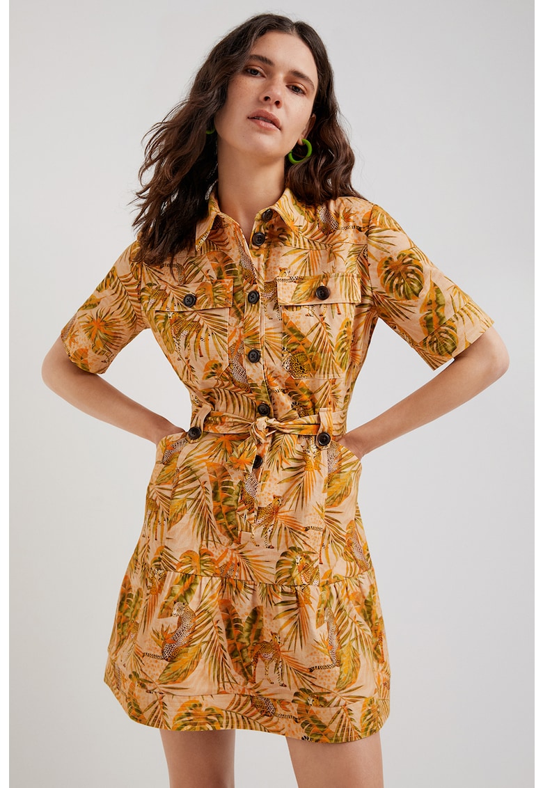 Rochie-camasa scurta cu guler clasic