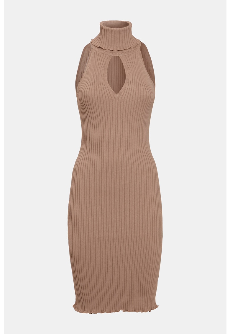 Rochie cambrata cu guler inalt