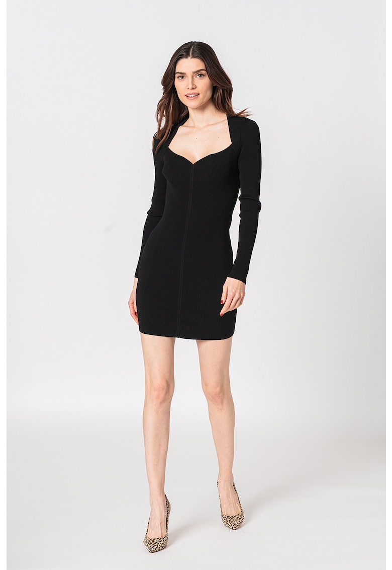 Rochie cu striatii si decolteu sweetheart MMeggi