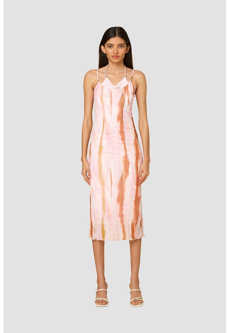 Rochie midi cu aspect tie-dye