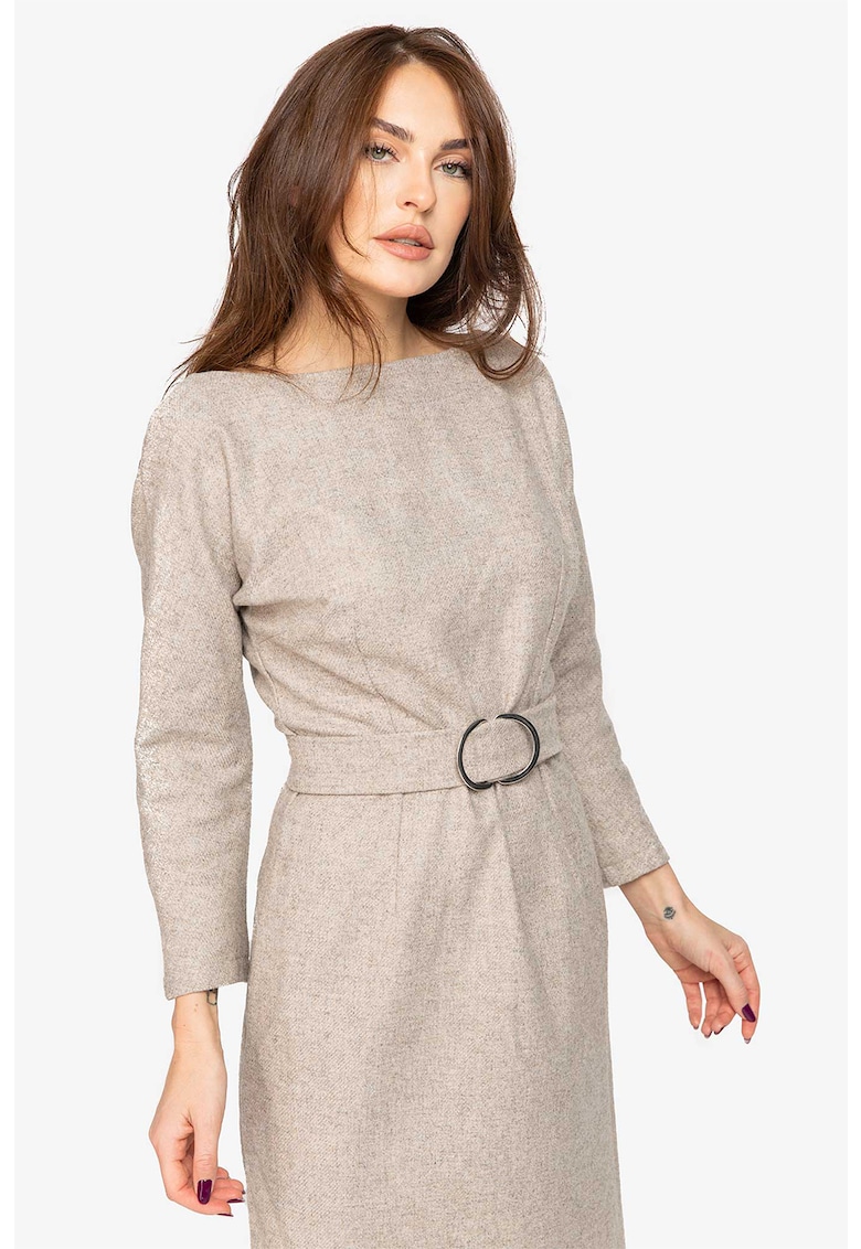 Rochie de lana cu decolteu adanc in V pe spate