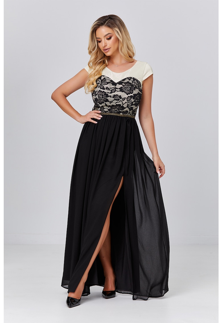 Rochie maxi cu slit lateral adanc