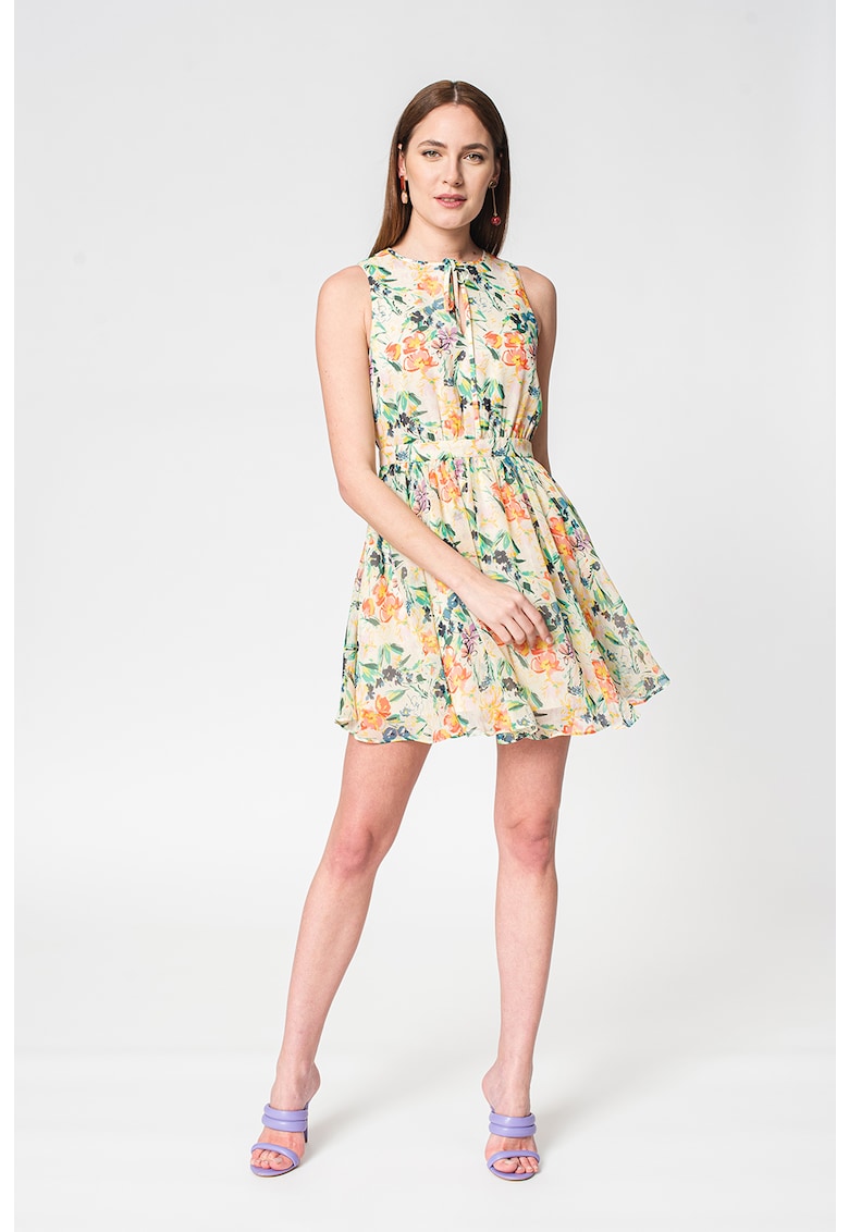 Rochie mini evazata cu model floral Haarris