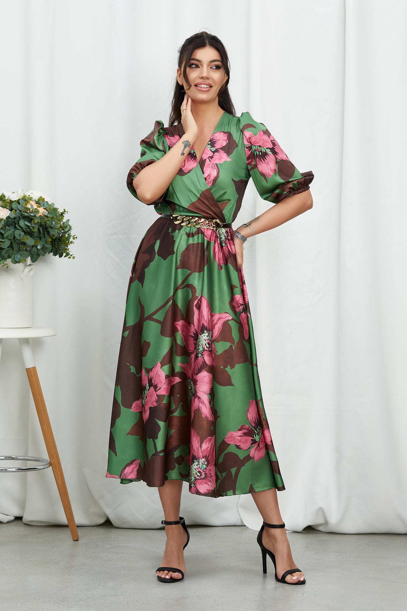 Rochie Yolanda Verde Multi