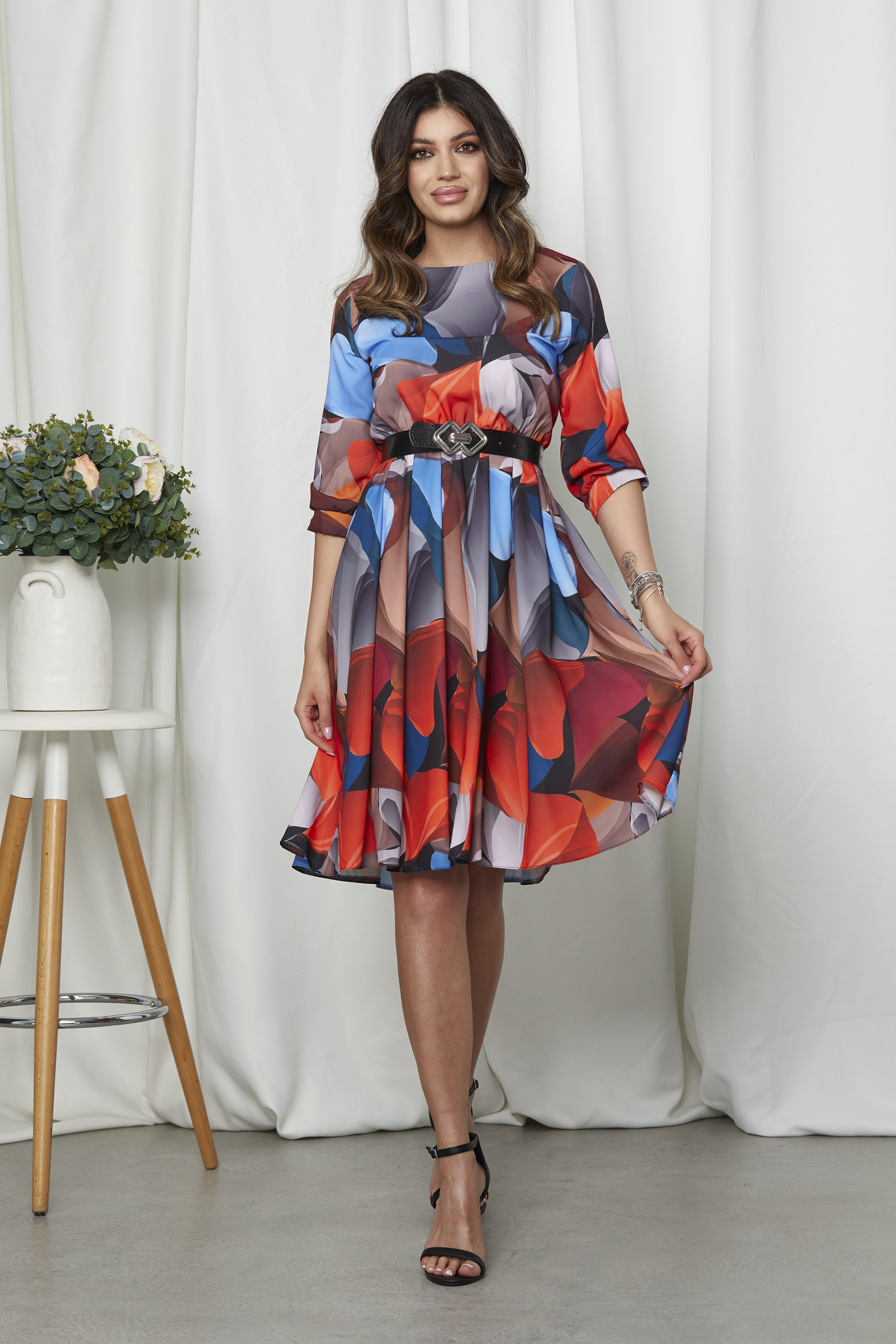 Rochie Medda Rosu Multi