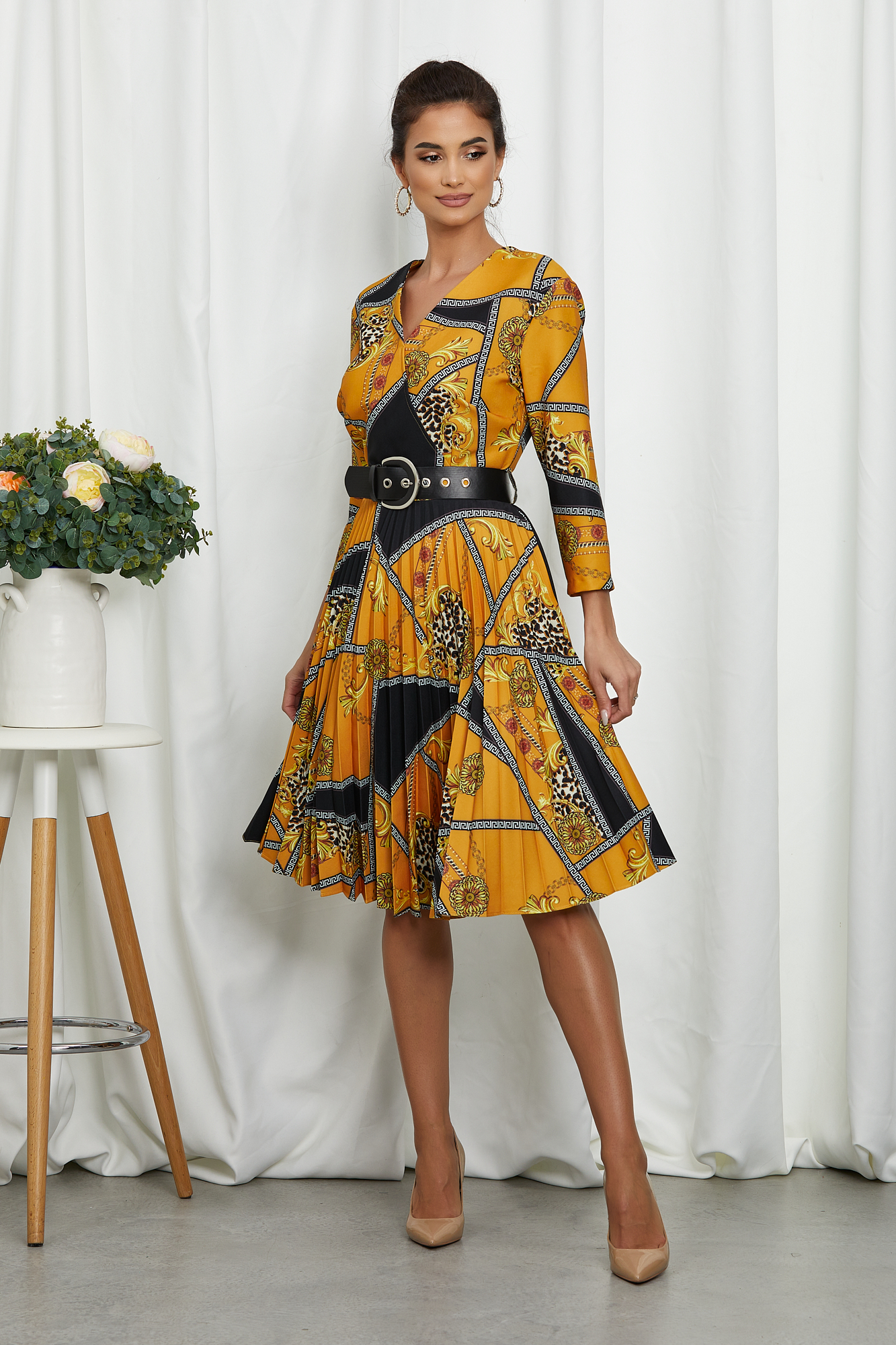 Rochie Anda Galben Mustar