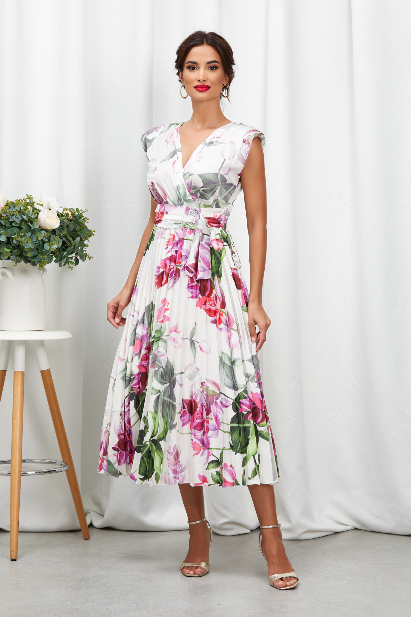 Rochie Carmen Ciclam Floral