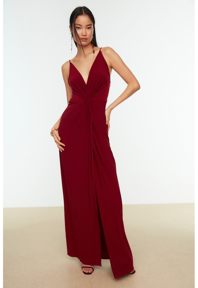 Rochie maxi cu slit frontal