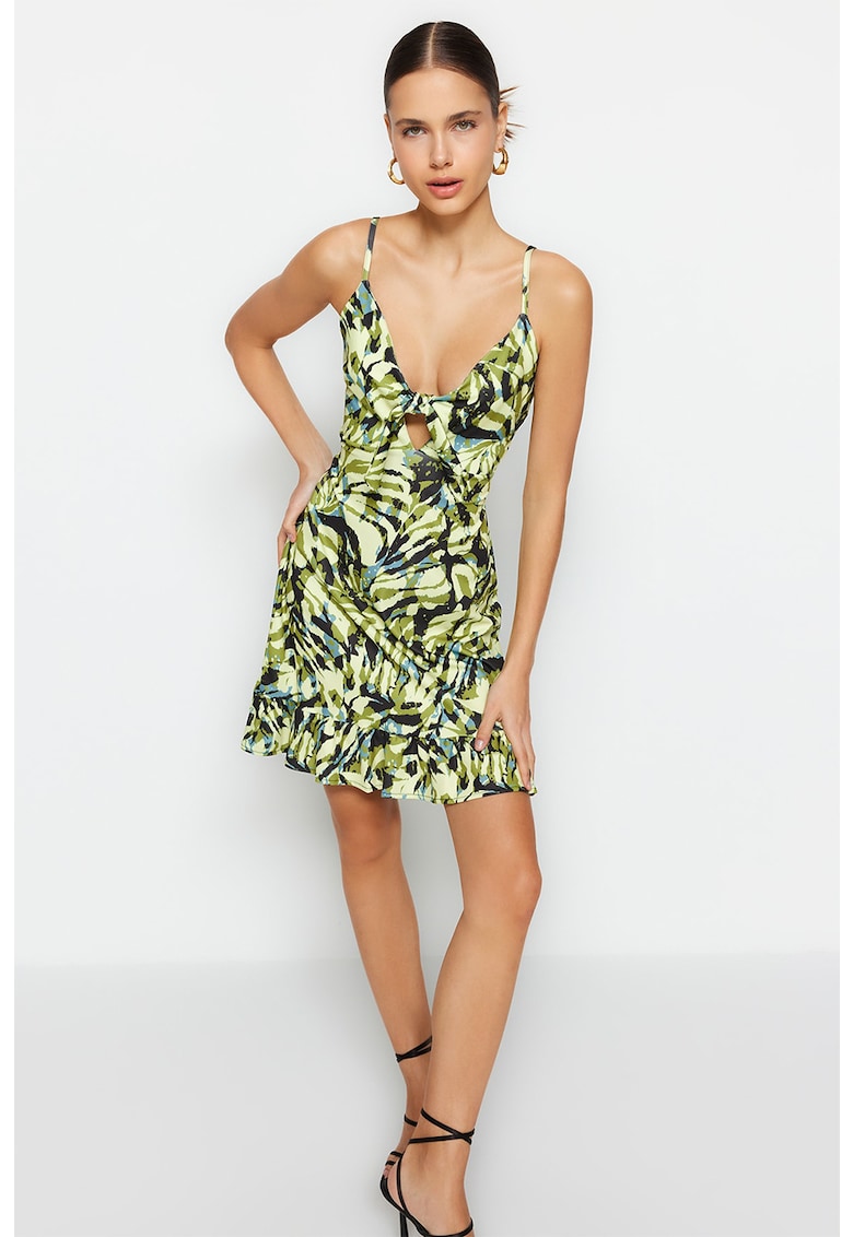 Rochie mini cu model tropical