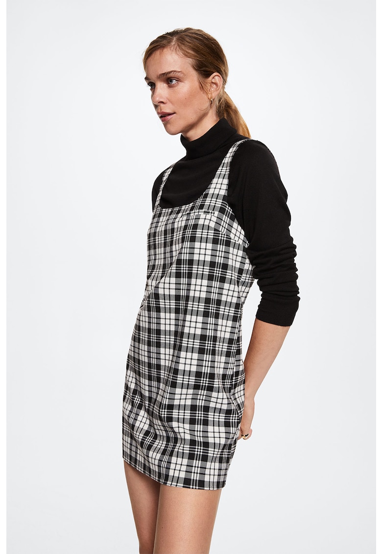 Rochie-sarafan cu model in carouri Grunge