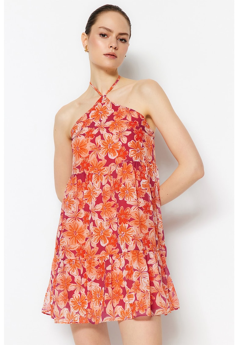 Rochie halter cu model floral