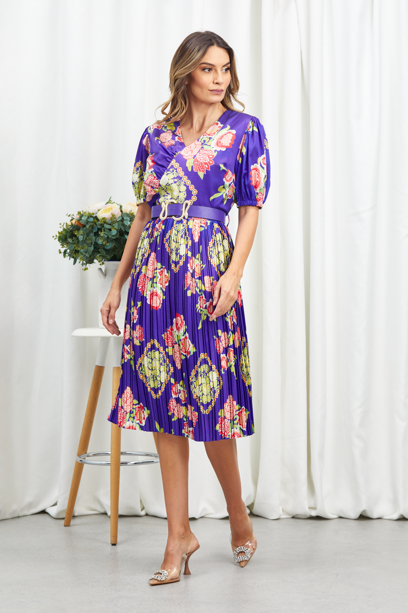 Rochie Lynn Albastru Floral