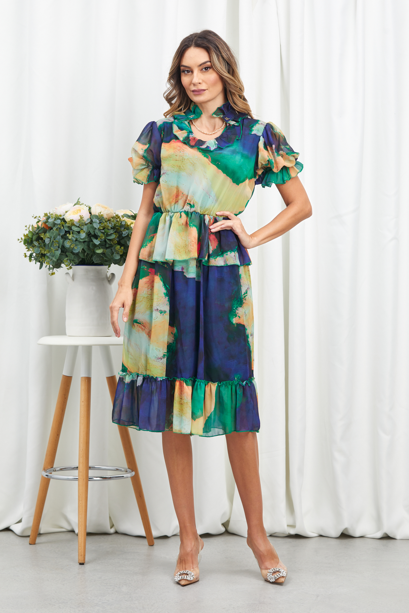 Rochie Zandra Albastru Multi