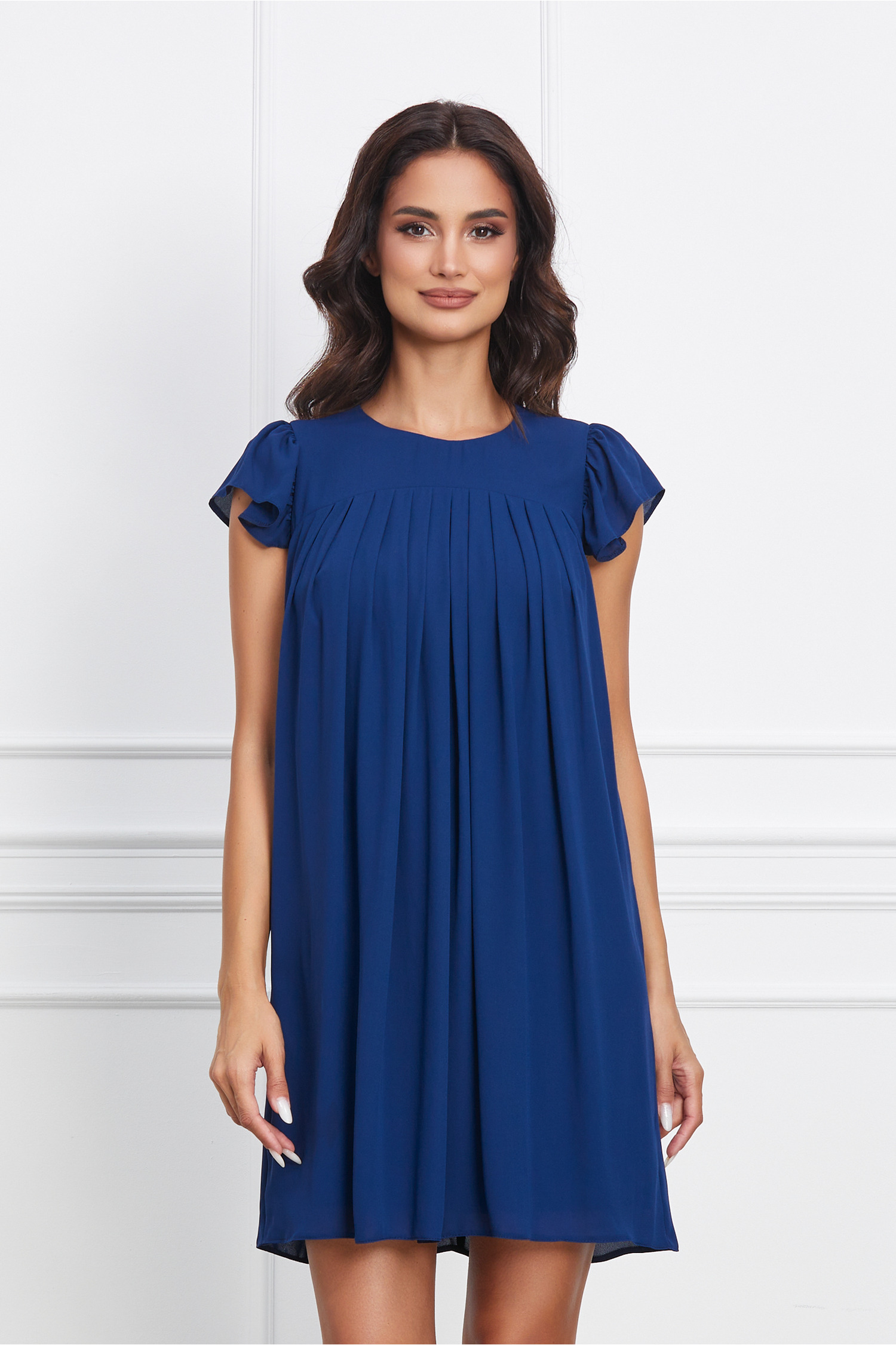 Rochie Dy Fashion bleumarin scurta din voal