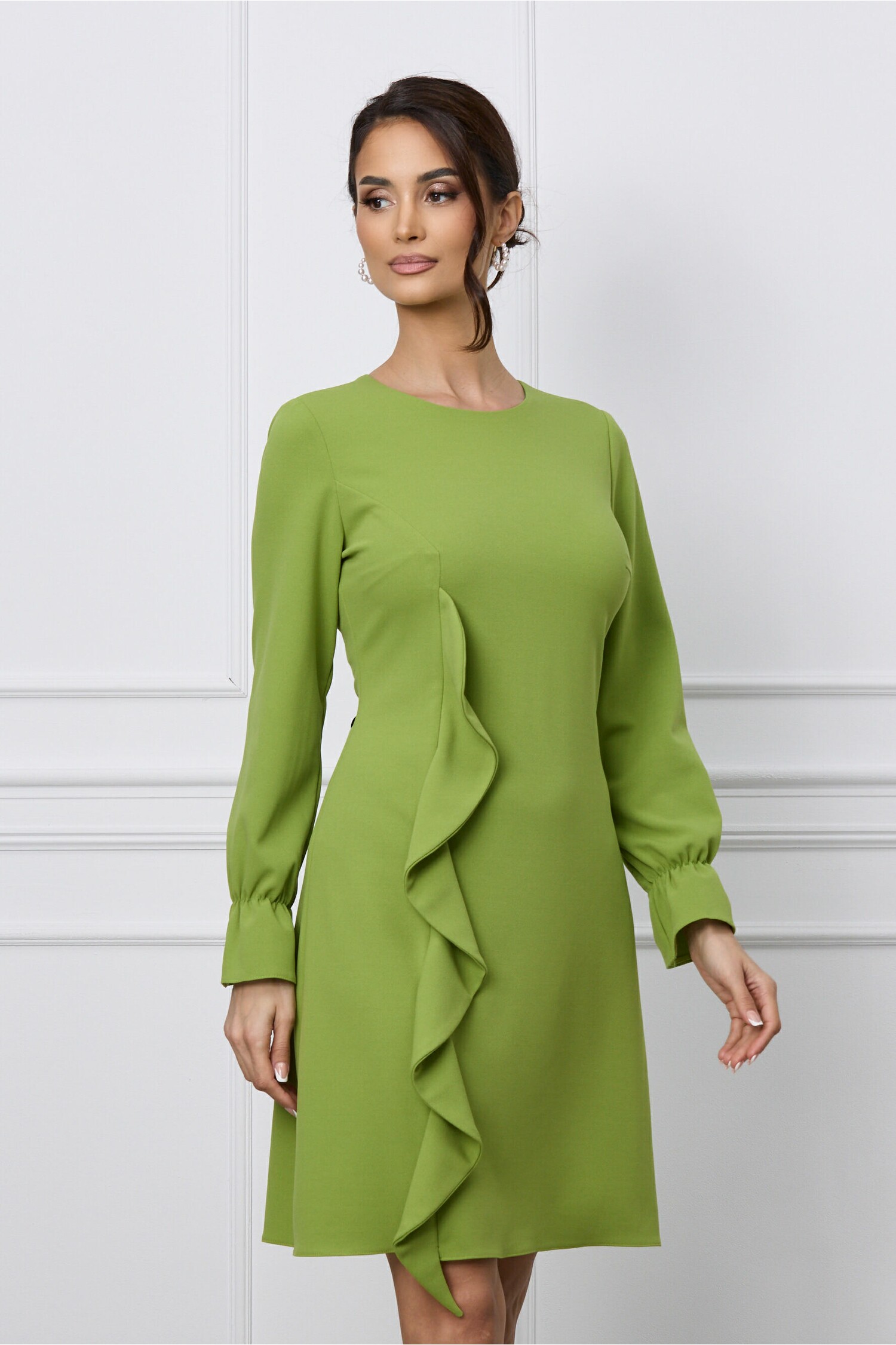 Rochie Moze lime cu volanas