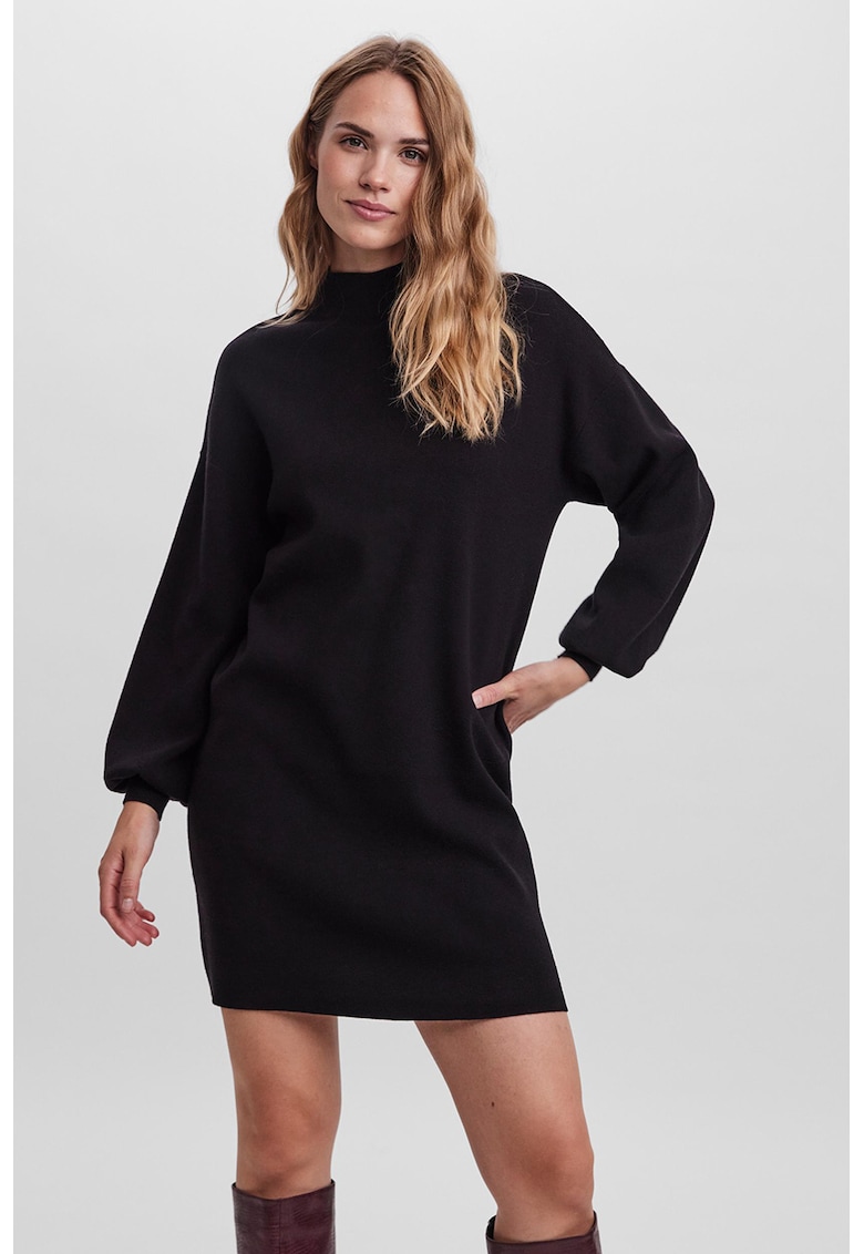 Rochie-pulover lejera cu guler inalt