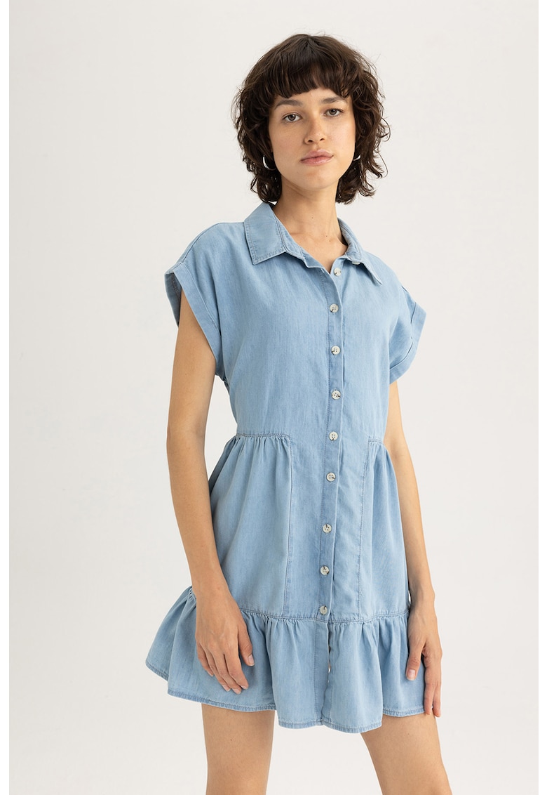 Rochie din chambray cu nasturi